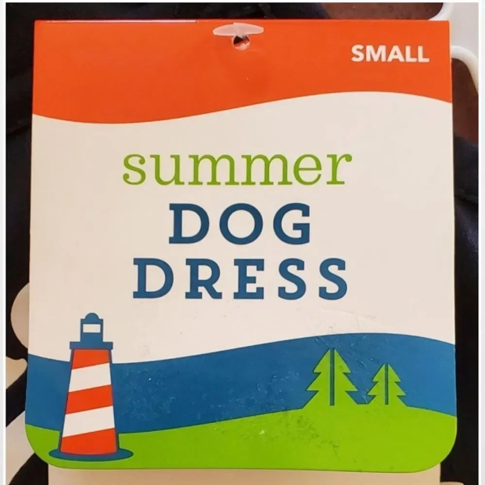 New Dress Animal Dog Small Blue White Yellow Flowers Peace Nature NWT